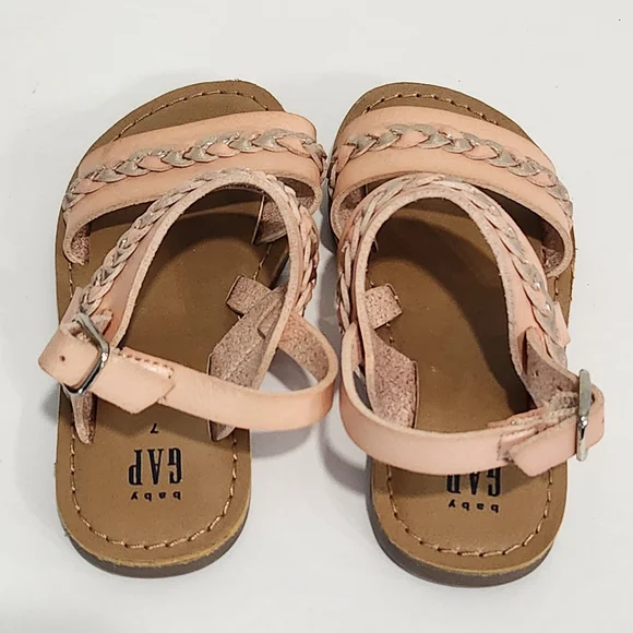 GAP Pink and Brown Sandals with Braided Details - Picture 2 of 6